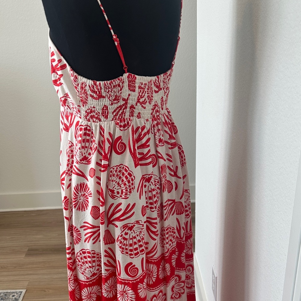 Calypso St. Barth Red & White Printed Spaghetti-Strap Maxi Dress - Picture 4 of 4